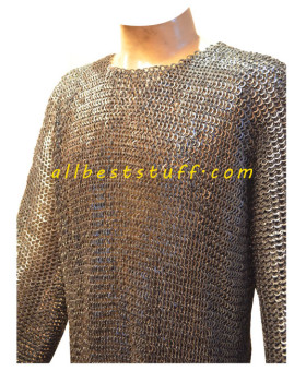 Ancient Medieval Steel Chain Mail Armour Flat Riveted Chest 54